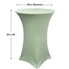 30 Inch Highboy Cocktail Round Stretch Spandex Table Cover Sage