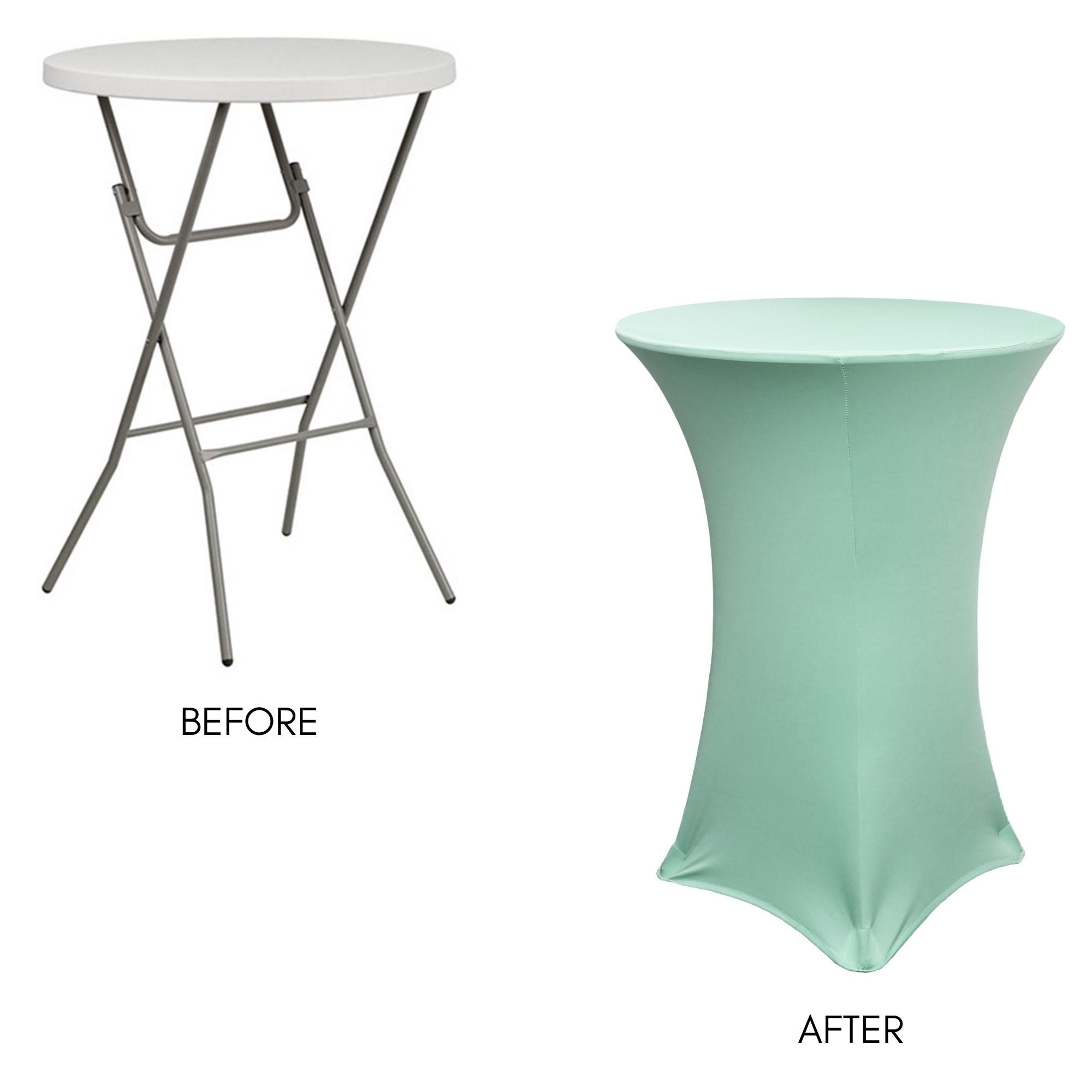 30 Inch Highboy Cocktail Round Stretch Spandex Table Cover Mint