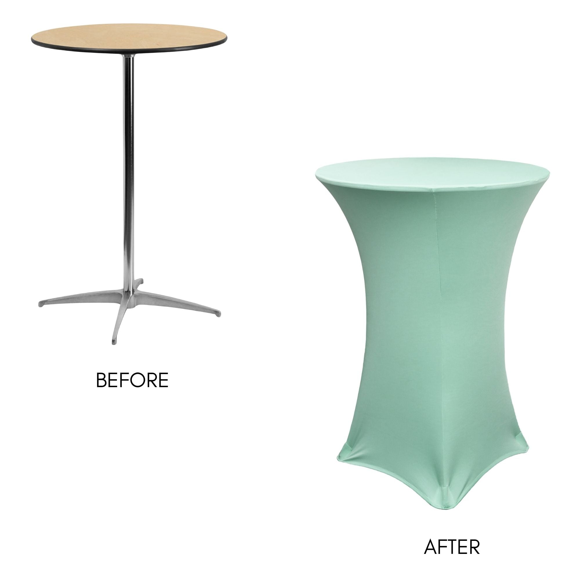 30 Inch Highboy Cocktail Round Stretch Spandex Table Cover Mint