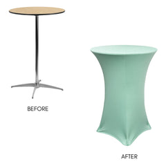 30 Inch Highboy Cocktail Round Stretch Spandex Table Cover Mint