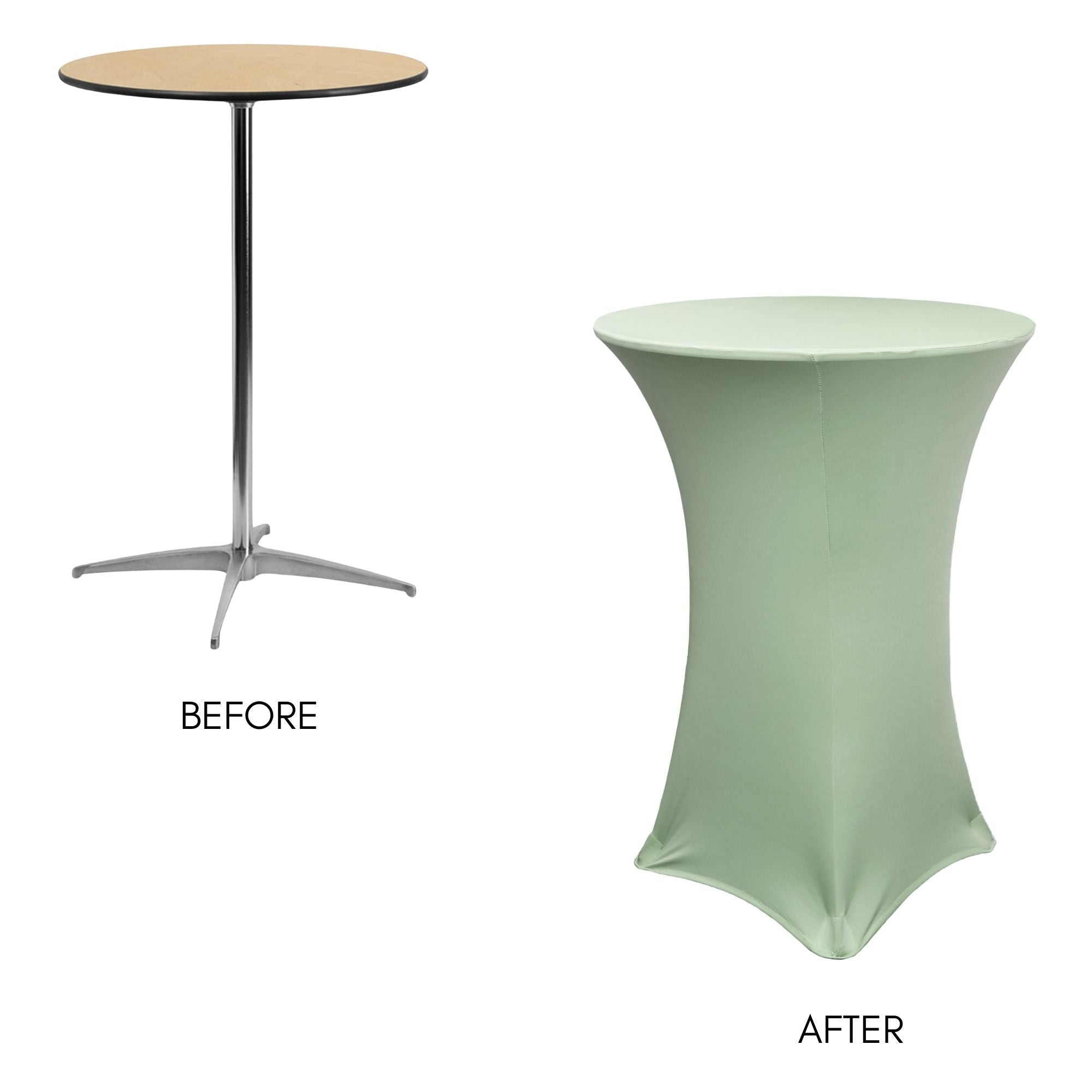 30 Inch Highboy Cocktail Round Stretch Spandex Table Cover Sage