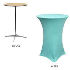 30 inch Highboy Cocktail Round Spandex Table Cover Tiffany