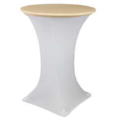30 Inch Stretch Spandex Table Topper/Cap Champagne