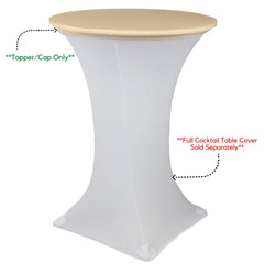 30 Inch Stretch Spandex Table Topper/Cap Champagne