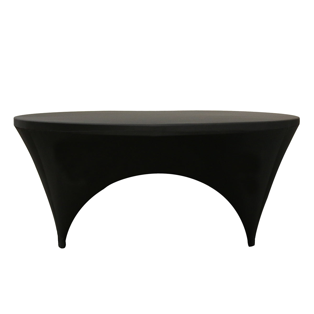6 ft Round Open Sides Spandex Table Cover Black