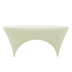 6 ft Round Open Sides Spandex Table Cover Ivory