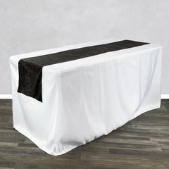 14 x 108 Inch Crushed Velvet Table Runner Black