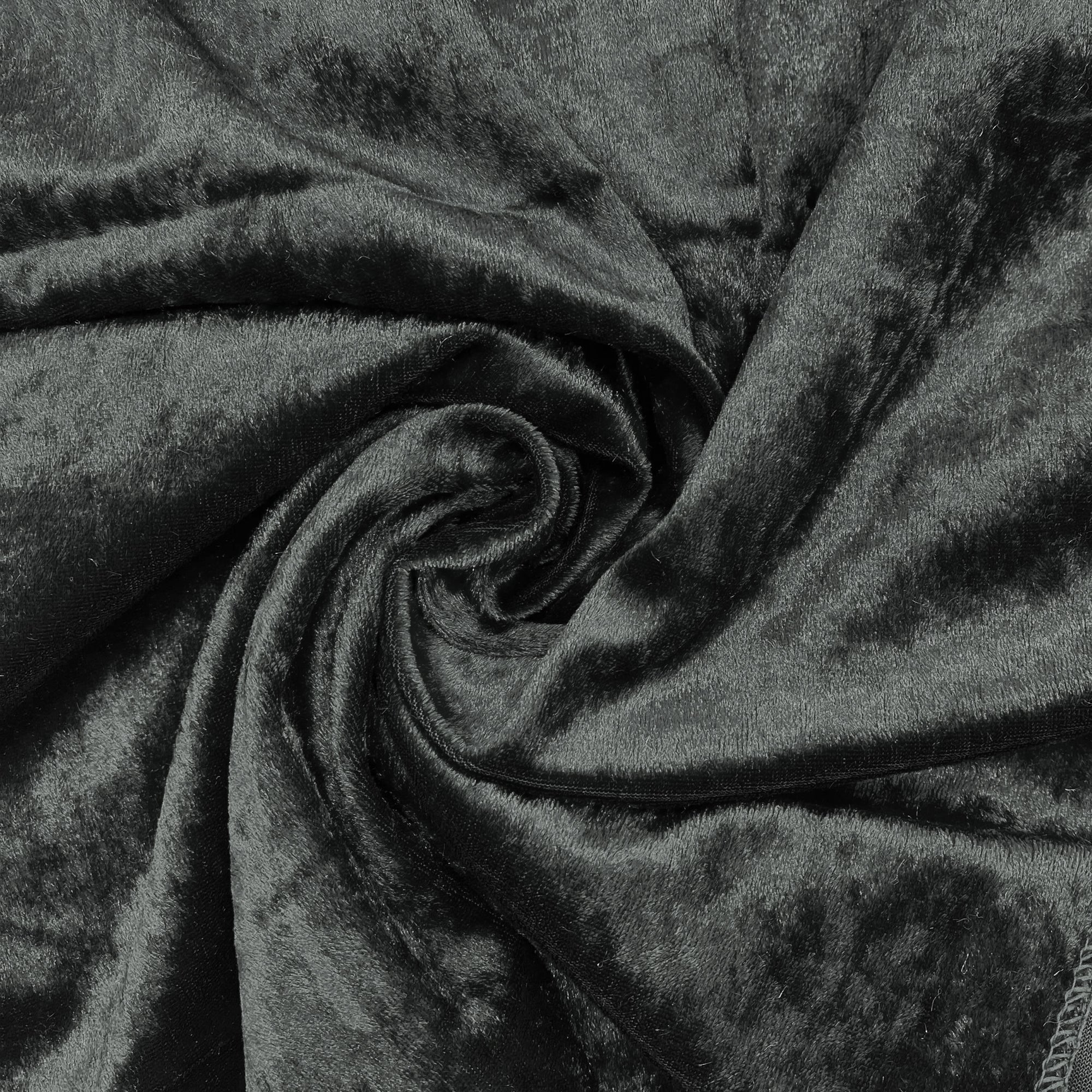 20 Inch Crushed Velvet Cloth Napkins Black (Pack of 10)