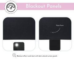 42 X 63 Inch Blackout Polyester Curtains with Rod Pocket Black - 2 Panels
