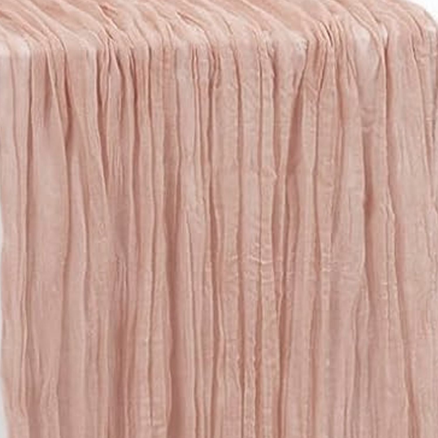 35 in X 10 ft Gauze Cheesecloth Table Runner Blush