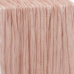 35 in X 10 ft Gauze Cheesecloth Table Runner Blush