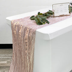 14 x 108 inch Crinkle Taffeta Table Runner Blush