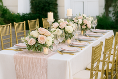 14 x 108 inch Crinkle Taffeta Table Runner Blush