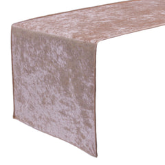 14 x 108 Inch Crushed Velvet Table Runner Blush