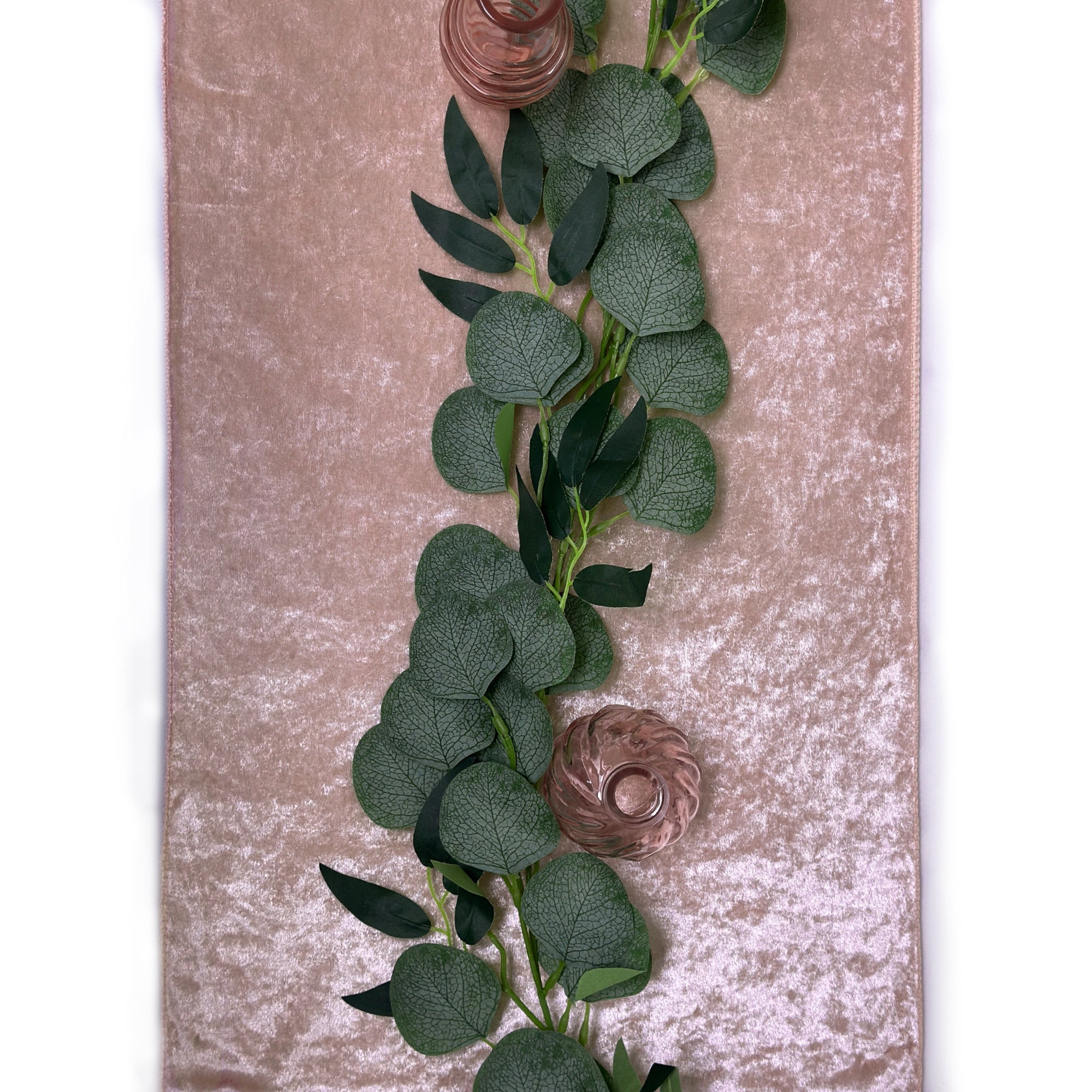 14 x 108 Inch Crushed Velvet Table Runner Blush