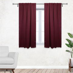 42 X 63 Inch Blackout Polyester Curtains with Rod Pocket Burgundy - 2 Panels