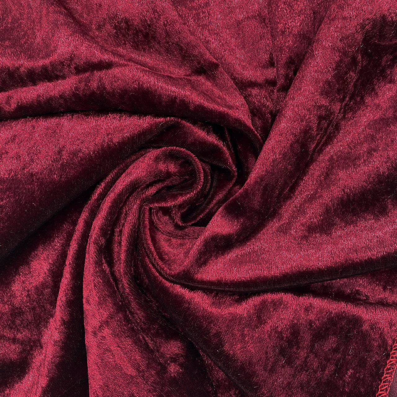 132 Inch Round Crushed Velvet Tablecloth Burgundy