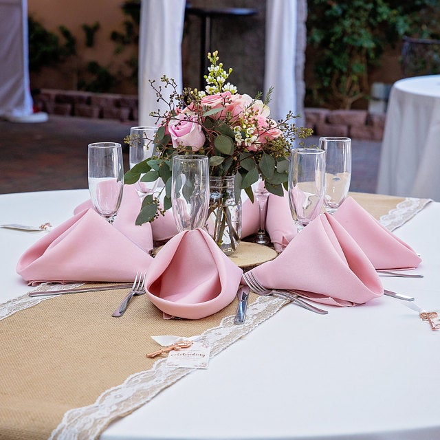 20 inch Polyester Cloth Napkins Pink (Pack of 10)