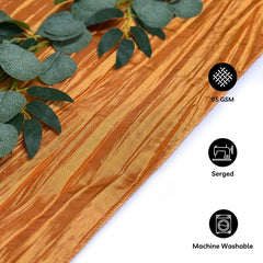 14 x 108 Inch Crinkle Taffeta Table Runner Burnt Orange