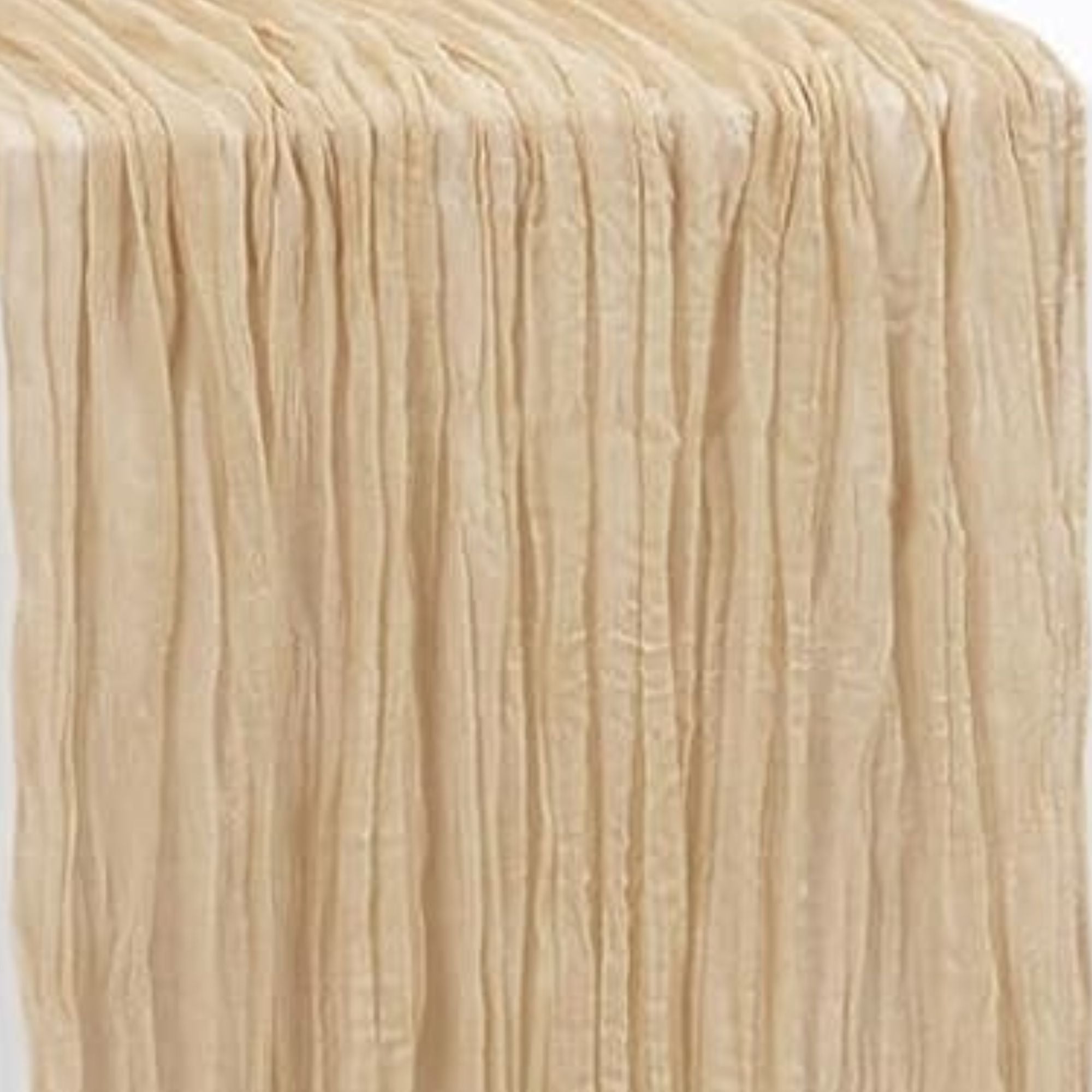 35 in X 10 ft Gauze Cheesecloth Table Runner Champagne
