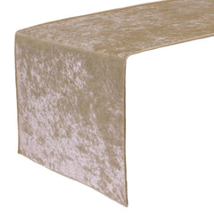 14 x 108 Inch Crushed Velvet Table Runner Champagne