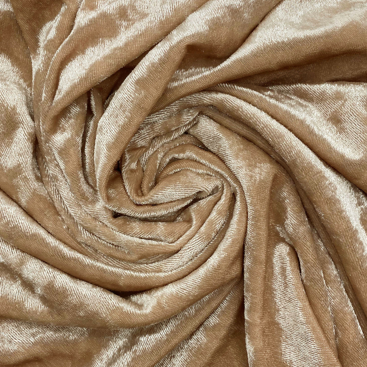 120 Inch Round Crushed Velvet Tablecloth Champagne