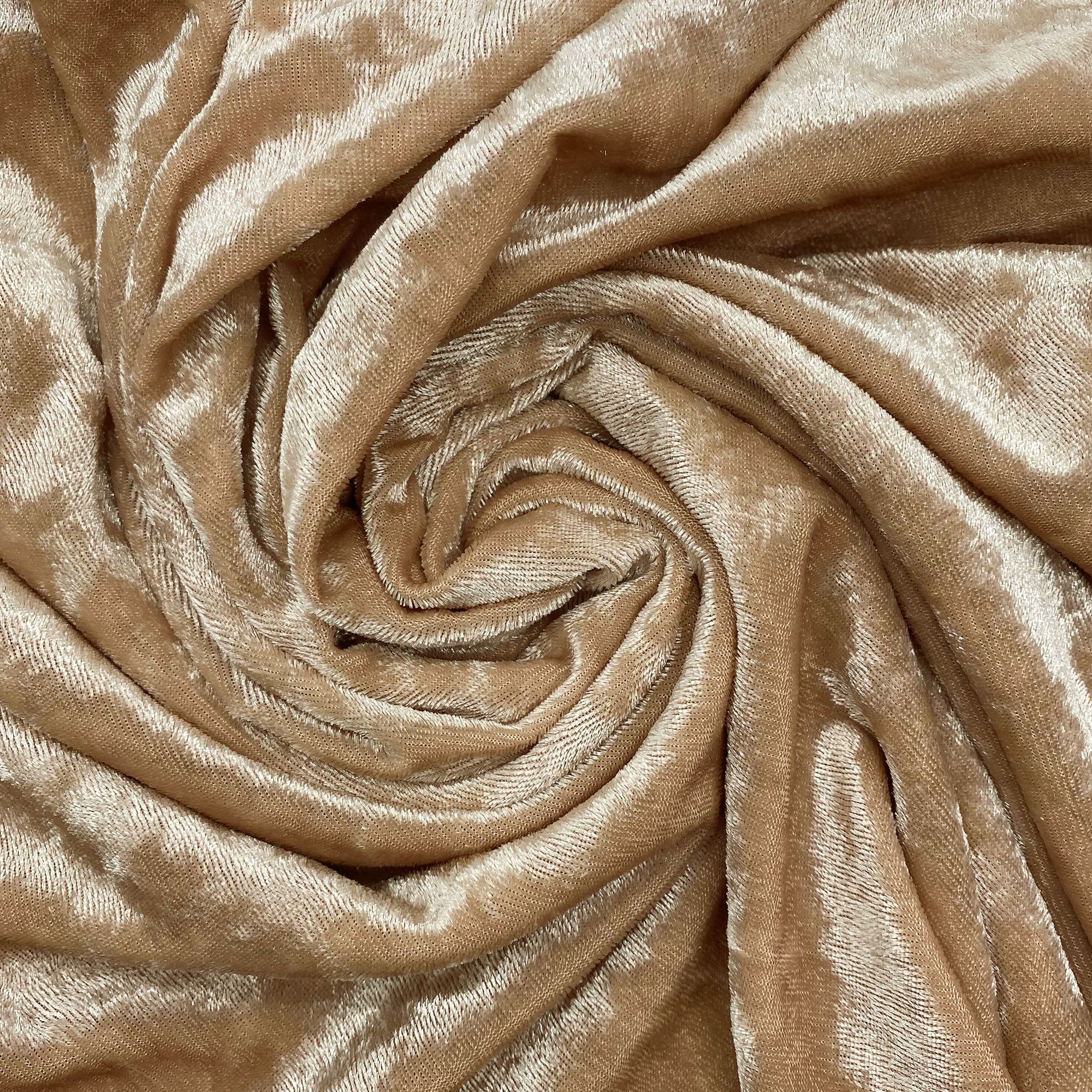 20 Inch Crushed Velvet Cloth Napkins Champagne (Pack of 10)