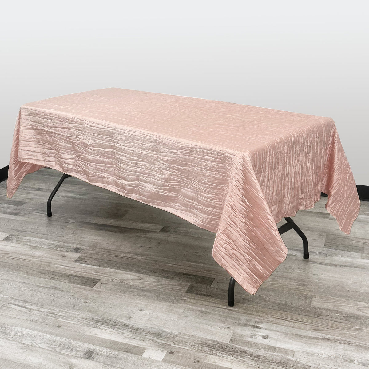 60 x 102 Inch Rectangular Crinkle Taffeta Tablecloth Blush