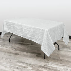 60 x 102 Inch Rectangular Crinkle Taffeta Tablecloth White