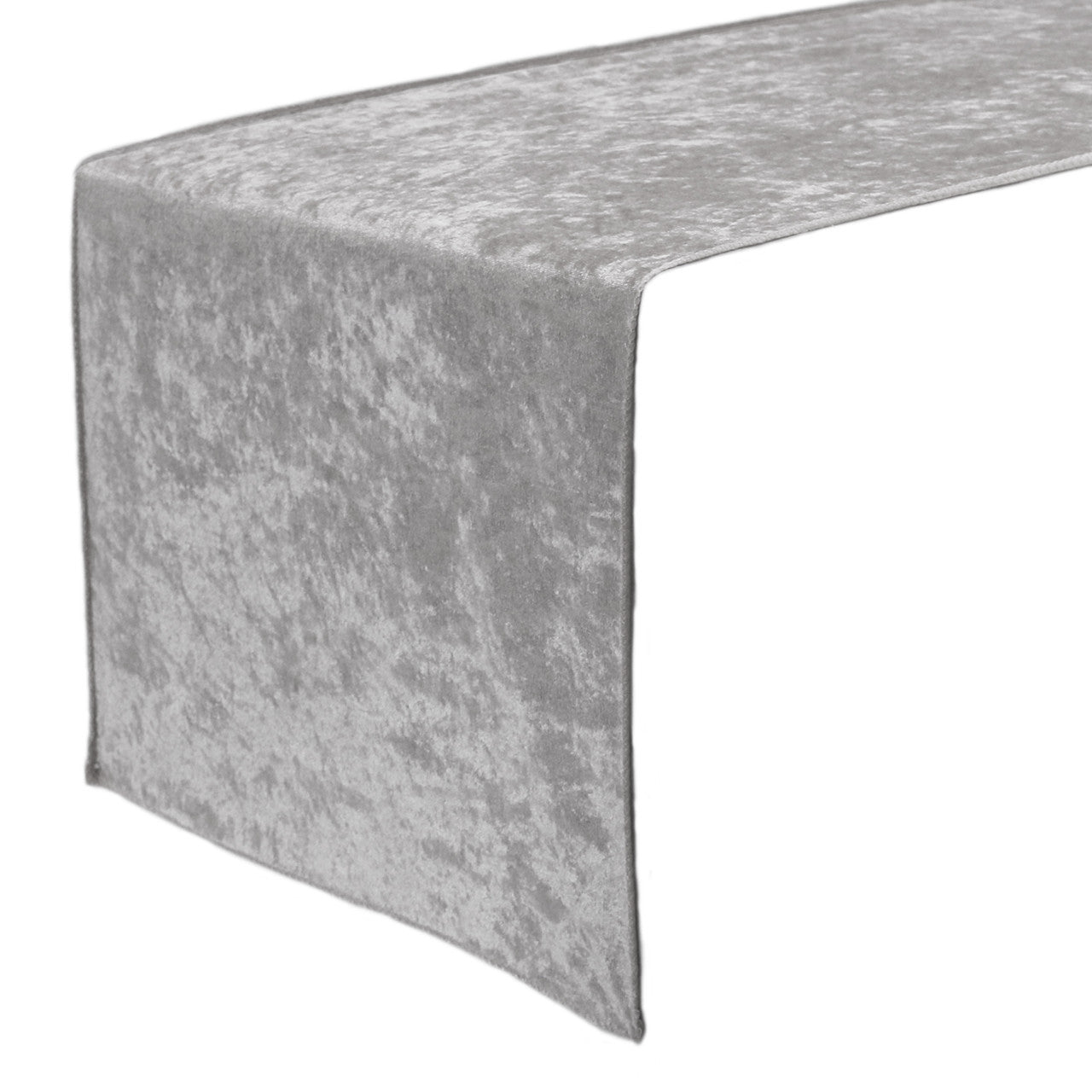14 x 108 Inch Crushed Velvet Table Runner Dark Silver