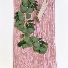 14 x 108 Inch Crinkle Taffeta Table Runner Dusty Rose