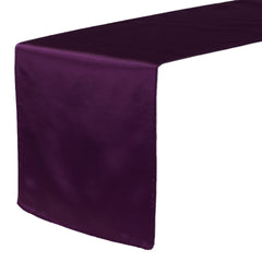 14 x 108 inch Satin Table Runner Eggplant