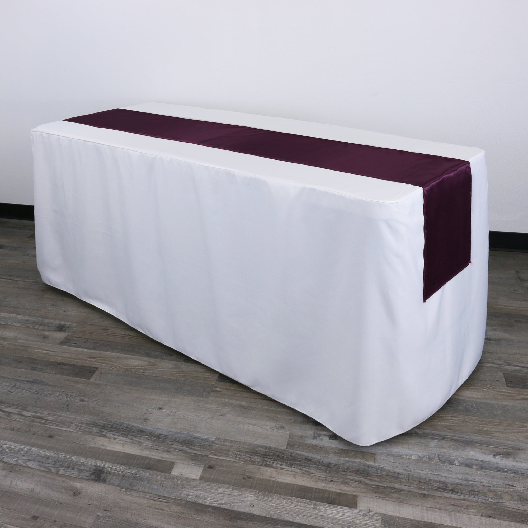 14 x 108 inch Satin Table Runner Eggplant