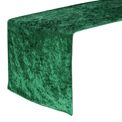 14 x 108 Inch Crushed Velvet Table Runner Emerald Green