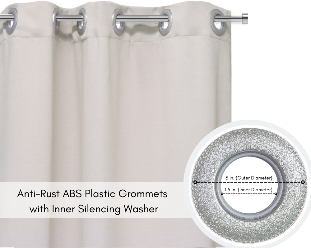 42 X 84 Inch Blackout Polyester Curtains with Grommets Beige - 2 Panels