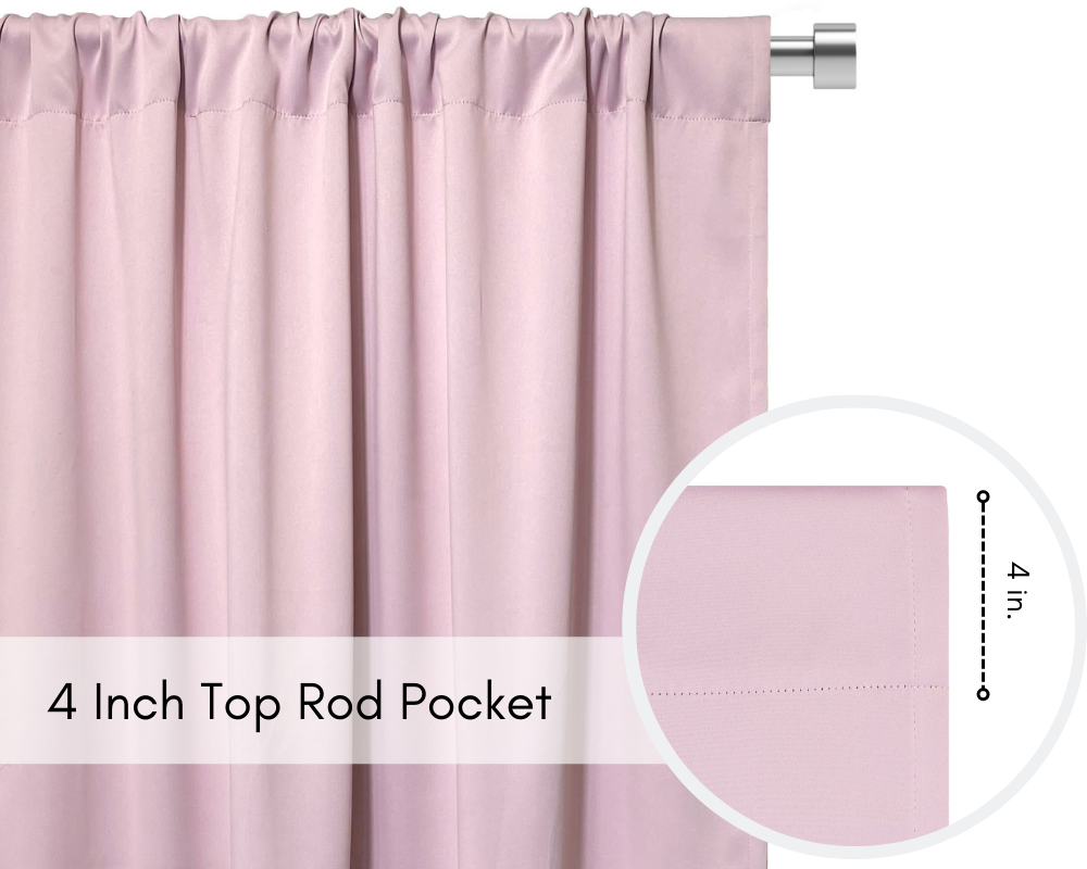 42 X 63 Inch Blackout Polyester Curtains with Rod Pocket Blush - 2 Panels