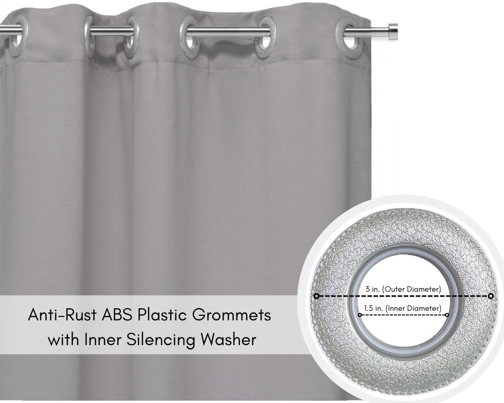 42 X 84 Inch Blackout Polyester Curtains with Grommets Gray - 2 Panels