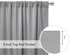42 X 84 Inch Blackout Polyester Curtains with Rod Pocket Gray - 2 Panels