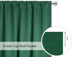 42 X 84 Inch Blackout Polyester Curtains with Rod Pocket Hunter Green - 2 Panels