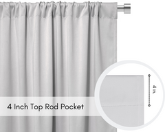 42 X 84 Inch Blackout Polyester Curtains with Rod Pocket Grayish White - 2 Panels
