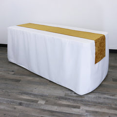 14 x 108 Inch Crushed Velvet Table Runner Gold