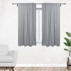 42 X 63 Inch Blackout Polyester Curtains with Rod Pocket Gray - 2 Panels