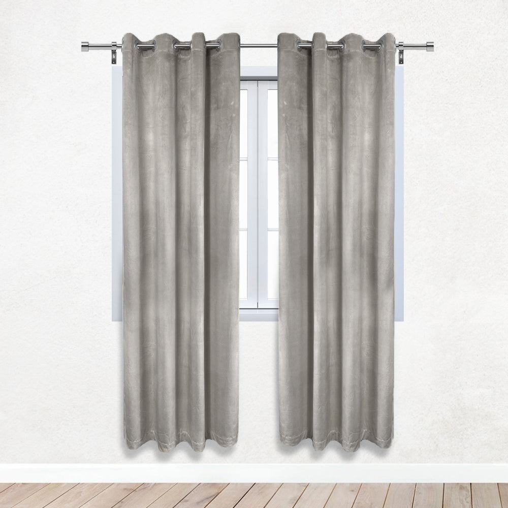 52 X 84 Inch Velvet Curtains with Grommets Gray - 2 Panels