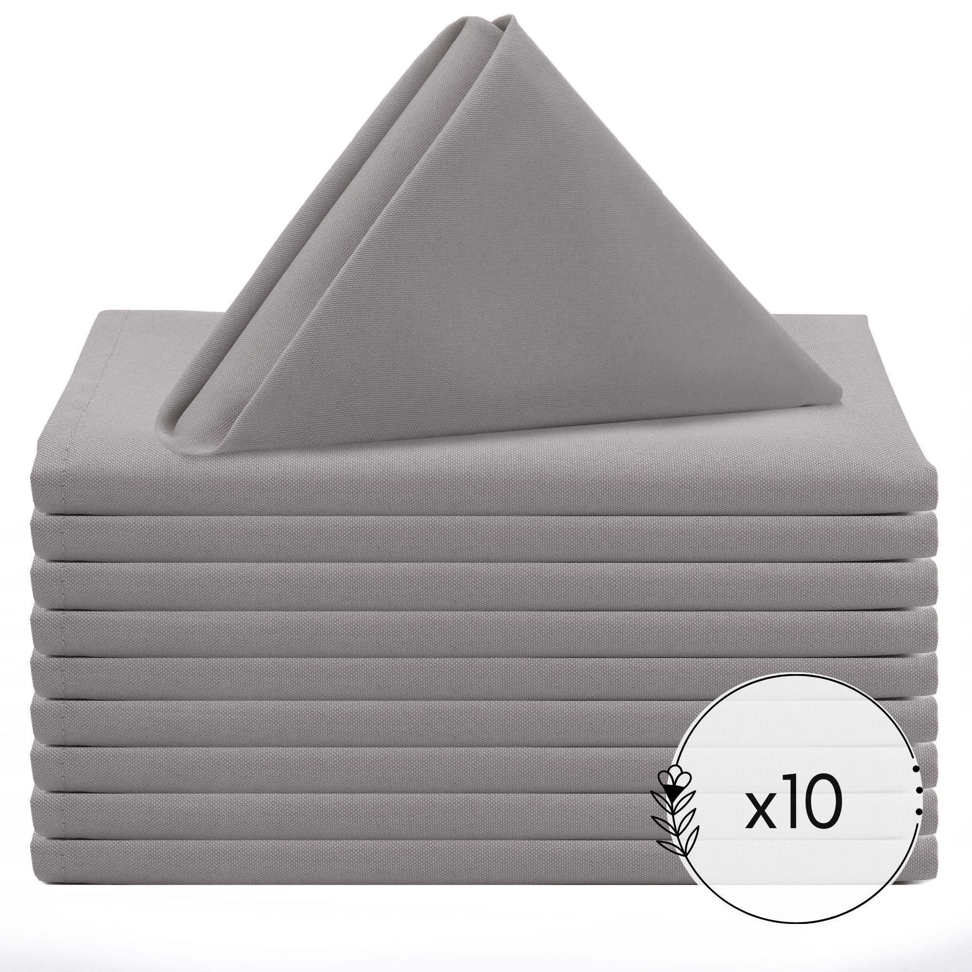 20 inch Polyester Cloth Napkins Gray (Pack of 10)