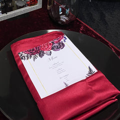 20 inch L'amour Satin Napkins Dark Red (Pack of 10)