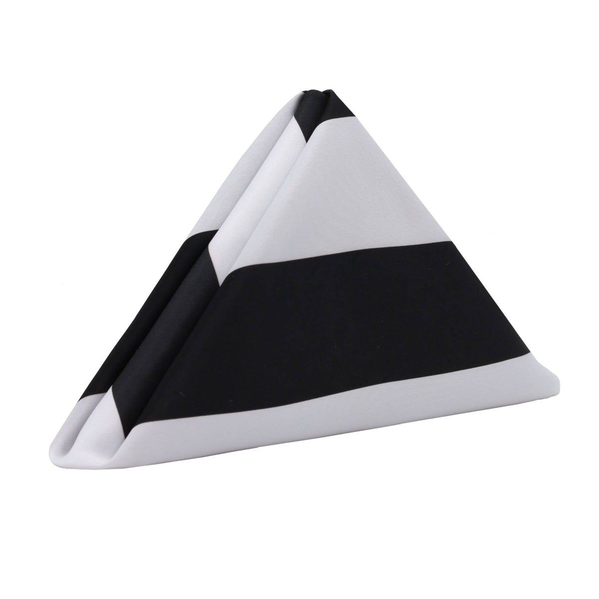 20 inch L'amour Satin Napkins Black and White (Pack of 10)