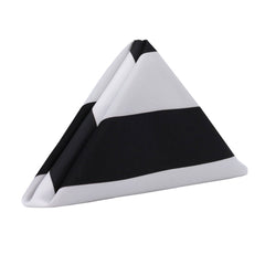 20 inch L'amour Satin Napkins Black and White (Pack of 10)