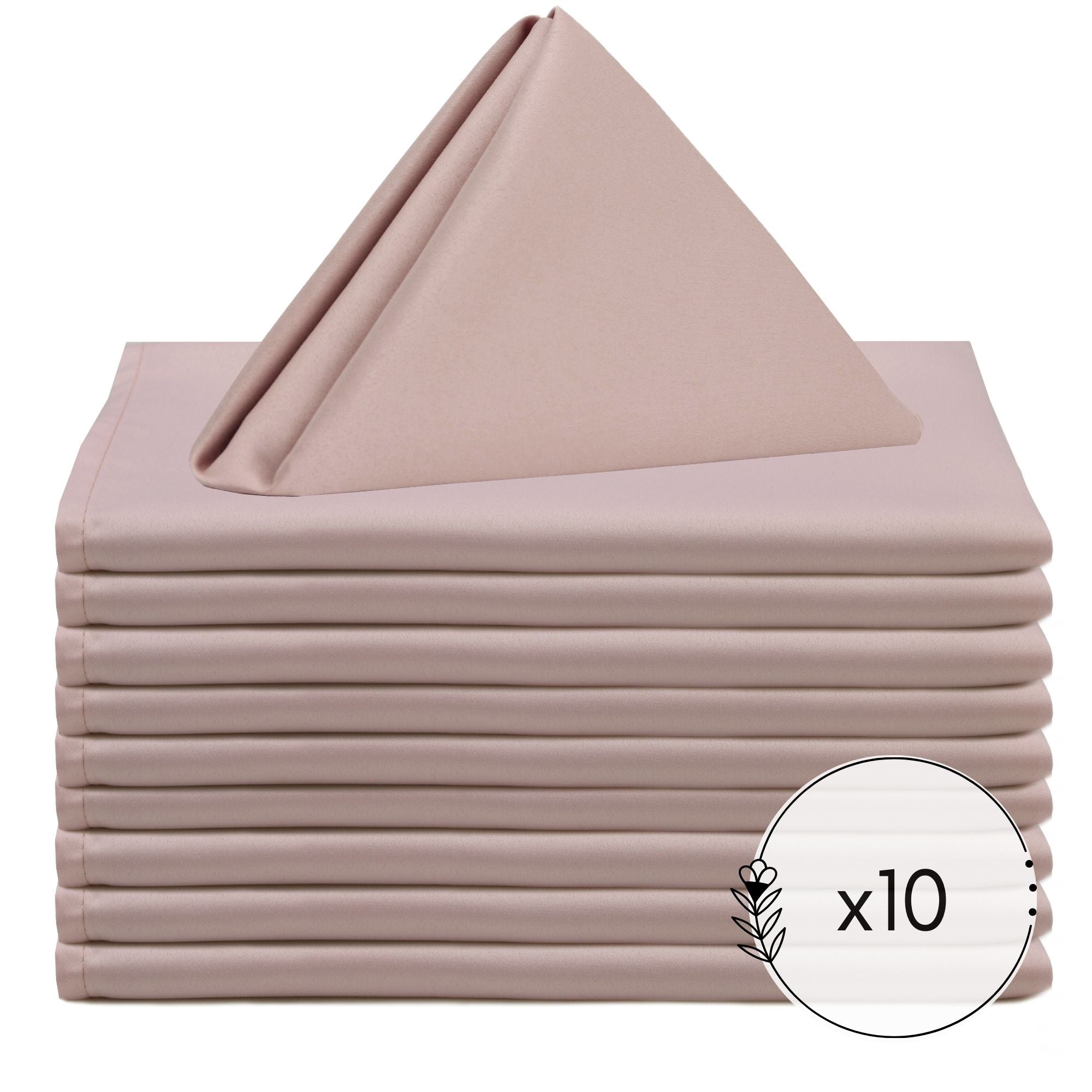 20 inch L'amour Satin Napkins Blush (Pack of 10)