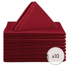 20 inch L'amour Satin Napkins Dark Red (Pack of 10)