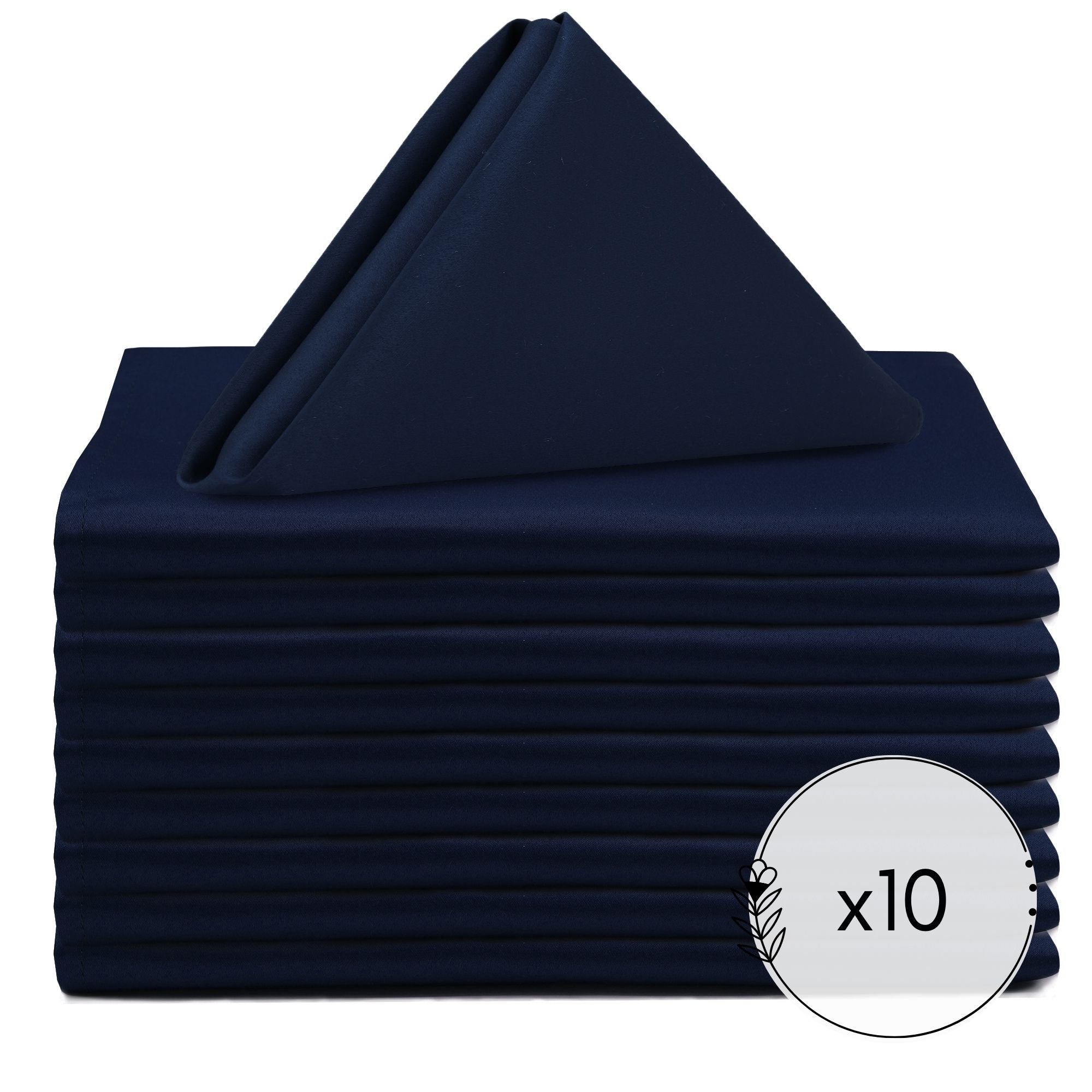 20 inch L'amour Satin Napkins Navy Blue (Pack of 10)